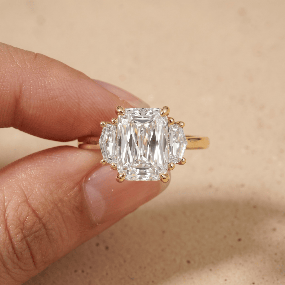 14K gold crisscross diamond engagement ring
