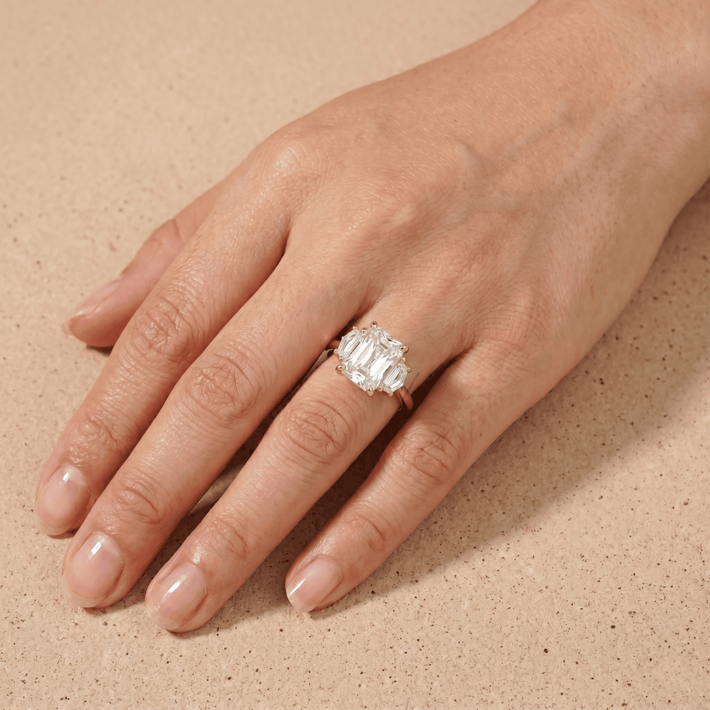 14K gold lab diamond bridal ring