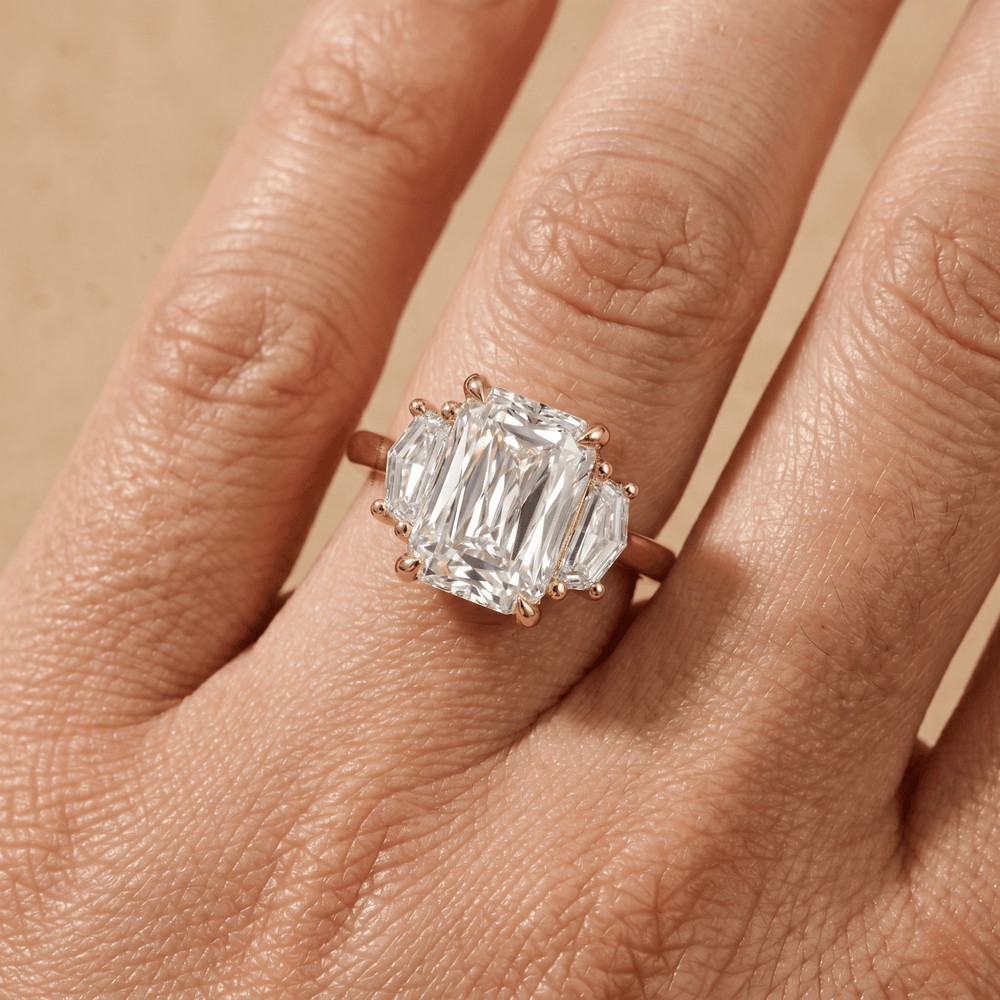 Unique lab diamond engagement ring