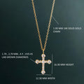 Cross Diamond Pendant 14K Real Gold Cross Moissanite Pendant Gold Religious Jewelry - JBR Jeweler