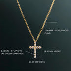 Cross Moissanite Diamond Pendant 14k Real Gold Cross Necklace For Woman, Religious Necklace - JBR Jeweler