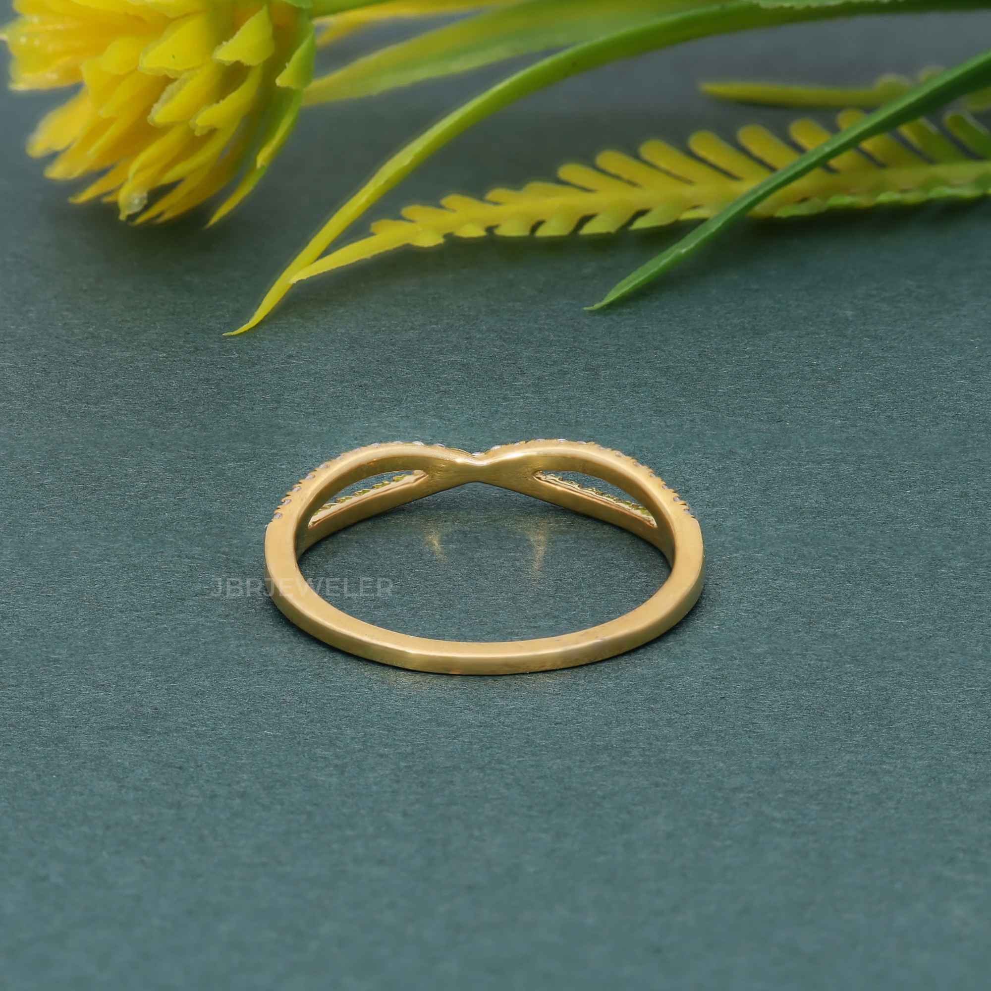 Crossover Pave Set Lab grown Diamond Wedding Band - JBR Jeweler