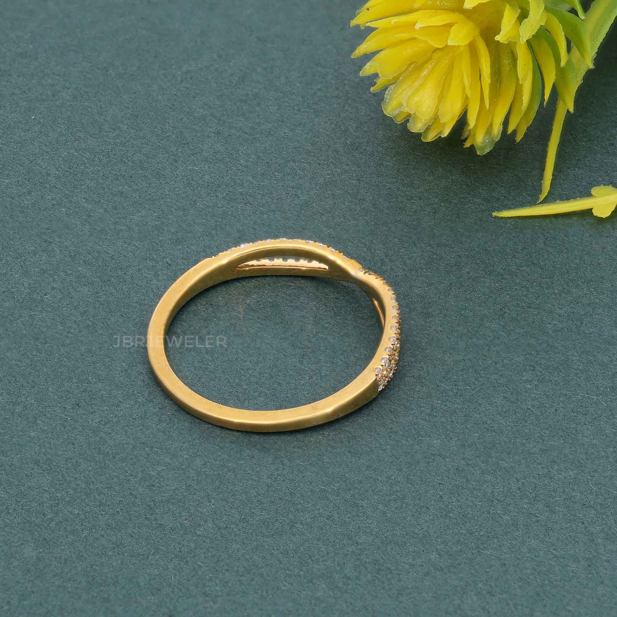 Crossover Pave Set Lab grown Diamond Wedding Band - JBR Jeweler