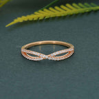 Crossover Pave Set Lab grown Diamond Wedding Band - JBR Jeweler