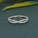 Crossover Pave Set Lab grown Diamond Wedding Band - JBR Jeweler