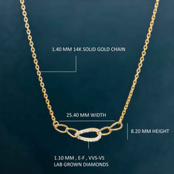 Curb Moissanite Diamond Pave Set Link Unique Necklace for Women