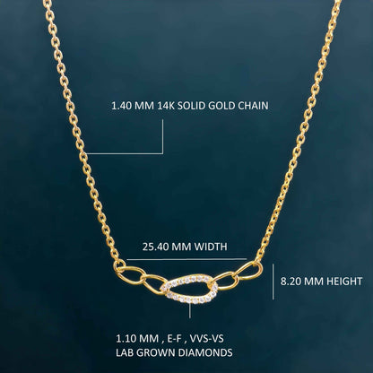 Curb Diamond Pave Set Link Unique Necklace for Women