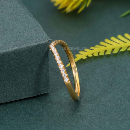 Curved Lab Grown Diamond Wedding Band