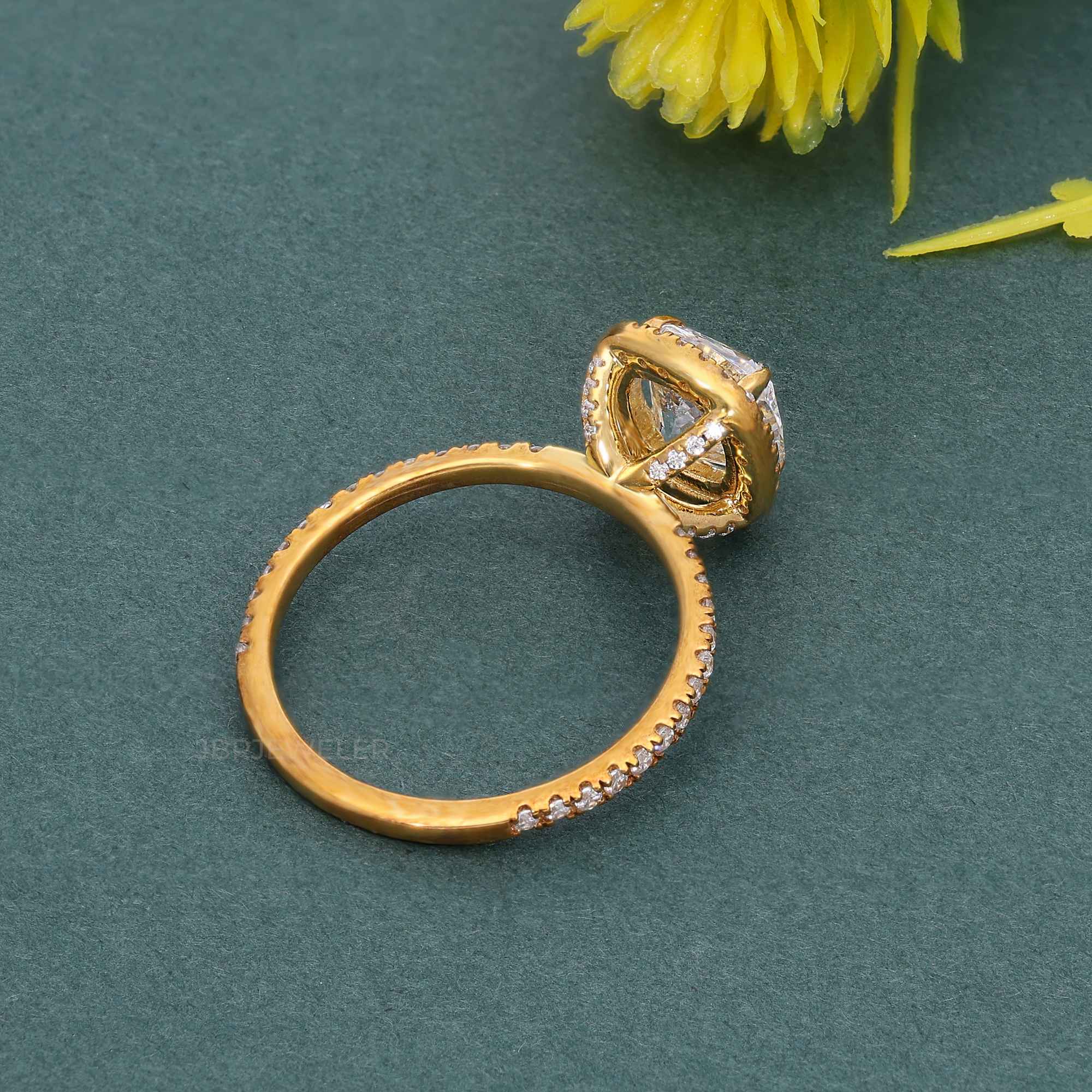 Cushion Cut Halo Lab Grown Diamond Engagement Ring - JBR Jeweler