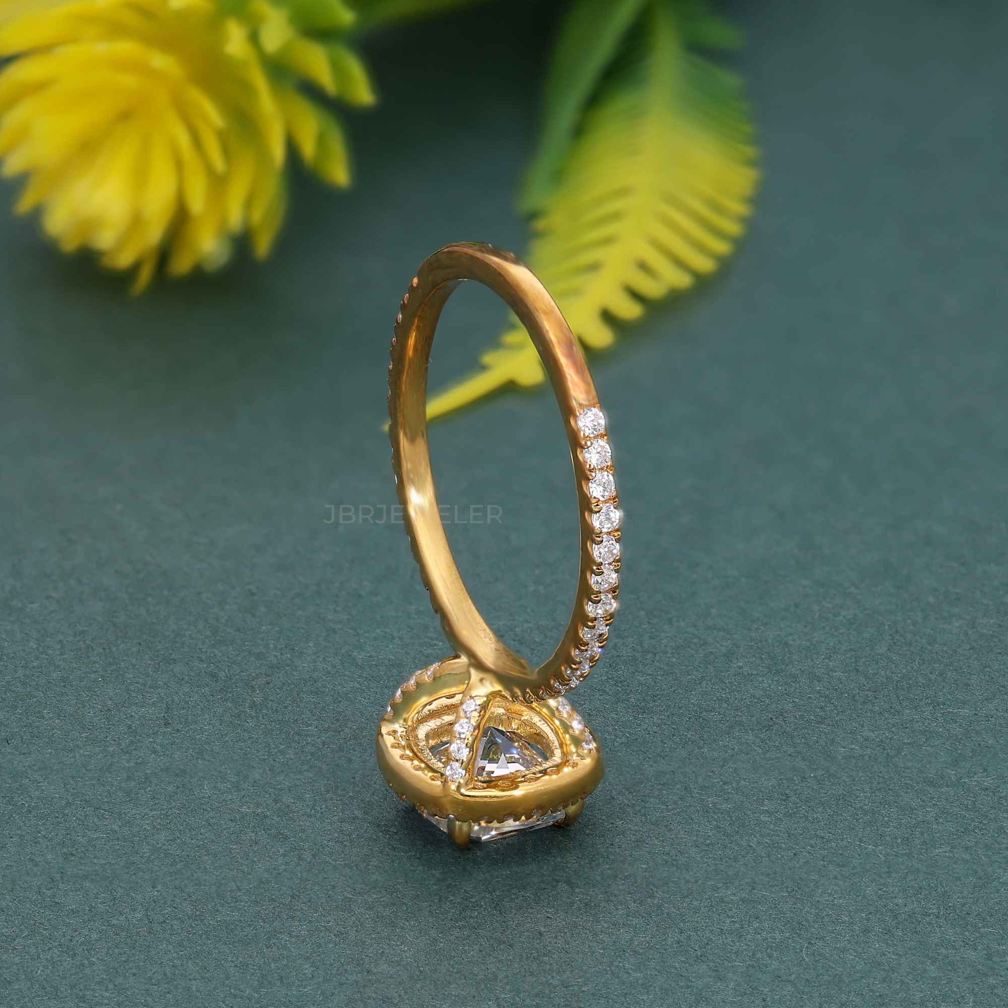 Cushion Cut Halo Lab Grown Diamond Engagement Ring - JBR Jeweler