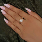 Cushion Cut Halo Moissanite Diamond Engagement Ring - JBR Jeweler