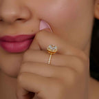 Cushion Cut Halo Moissanite Diamond Engagement Ring - JBR Jeweler