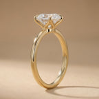 Petal design cushion lab grown diamond ring side profile