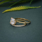 Cushion Cut Solitaire Moissanite Diamond Wedding Ring Sets With Eternity Band - JBR Jeweler