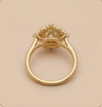 Cushion diamond filigree ring top view sparkle
