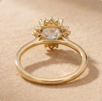 Cathedral bridal ring top view cushion cut