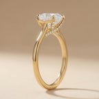 Cushion cathedral proposal ring side profile