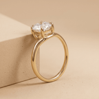 Simple 14K gold cushion cut curved wedding band