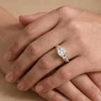 Luxury cushion cut lab grown diamond wedding ring