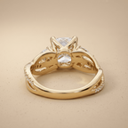 Unique nature inspired lab diamond engagement ring for her