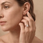 Eco-conscious cushion cut solitaire ring 14K gold