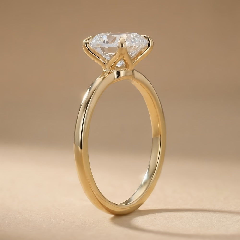 Ethical moissanite engagement ring petal design