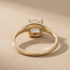 Cushion cut moissanite solitaire ring top view