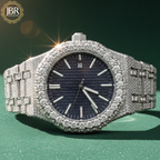 Custom bling bling watch featuring VVS moissanite and iced out design