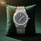 Custom bling bling watch featuring VVS moissanite and iced out design