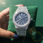 Custom bling bling watch featuring VVS moissanite and iced out design