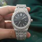 Custom bling bling watch featuring VVS moissanite and iced out design