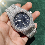 Custom bling bling watch featuring VVS moissanite and iced out design