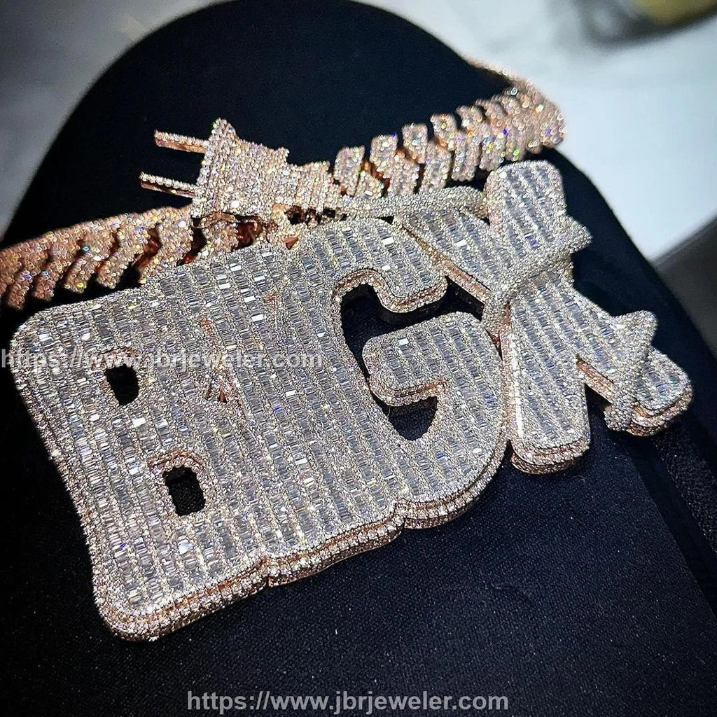 Custom Name Diamond Pendant Real VVS Moissanite Men Hip Hop Pendant Bust Down Highest Quality 925 Silver Iced out Pendant For Birthday Gift - JBR Jeweler