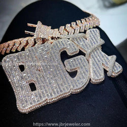 Nom personnalisé diamant pendentif réel VVS Moissanite hommes Hip Hop pendentif buste vers le bas de la plus haute qualité 925 argent glacé pendentif pour cadeau d'anniversaire