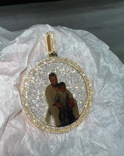 Custom Photo Pendant 3D iced out Pendant Fully Iced Bust down Memory Gift