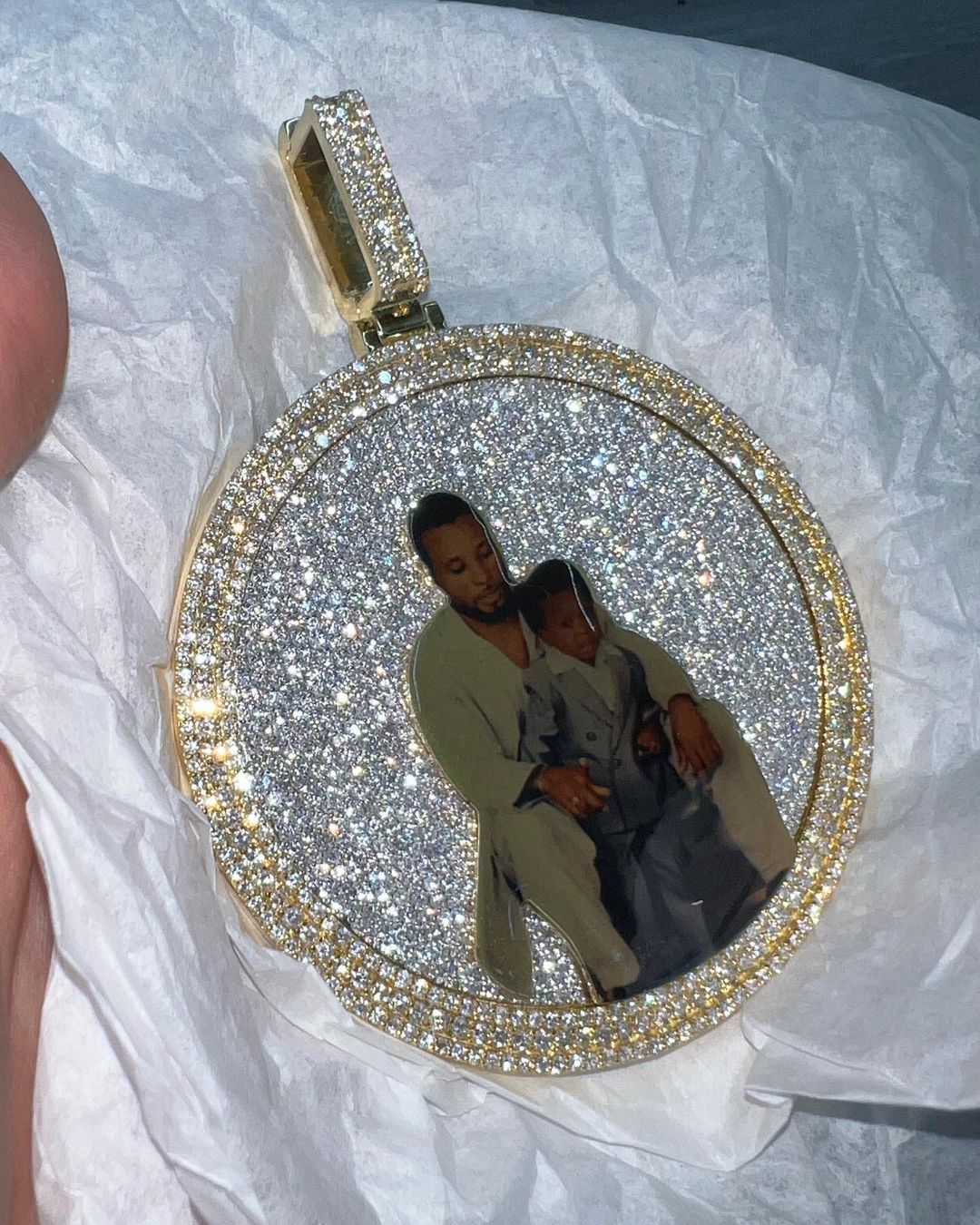 Custom Photo Pendant 3D iced out Pendant Fully Iced Bust down Memory Gift - JBR Jeweler