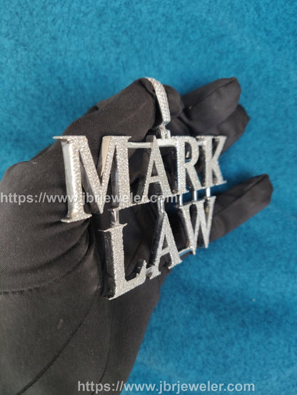 Pendentif Moissanite VVS personnalisé avec projets S925 THE MARK LAW FIRM