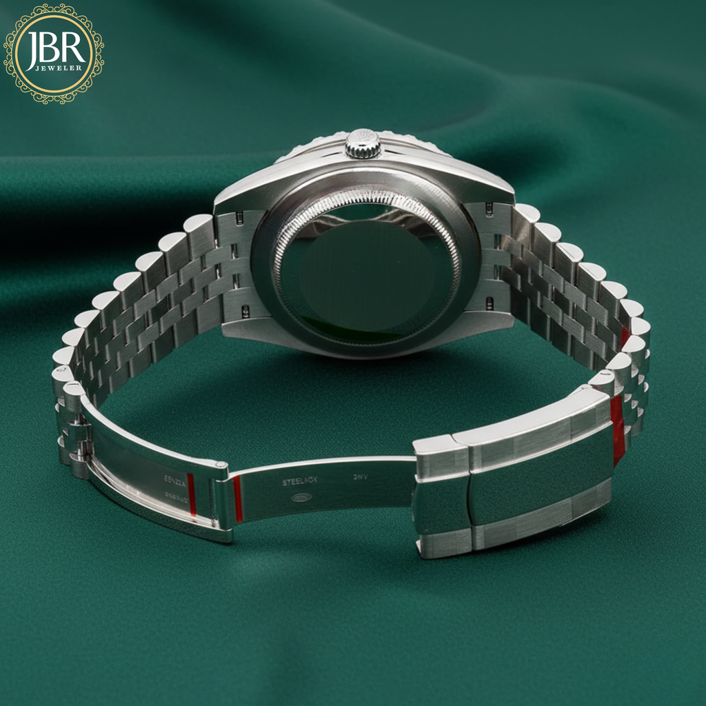 Dark Rhodium Dial DJ 41mm Moissanite Diamond Bezel Watch | Jubilee Bracelet