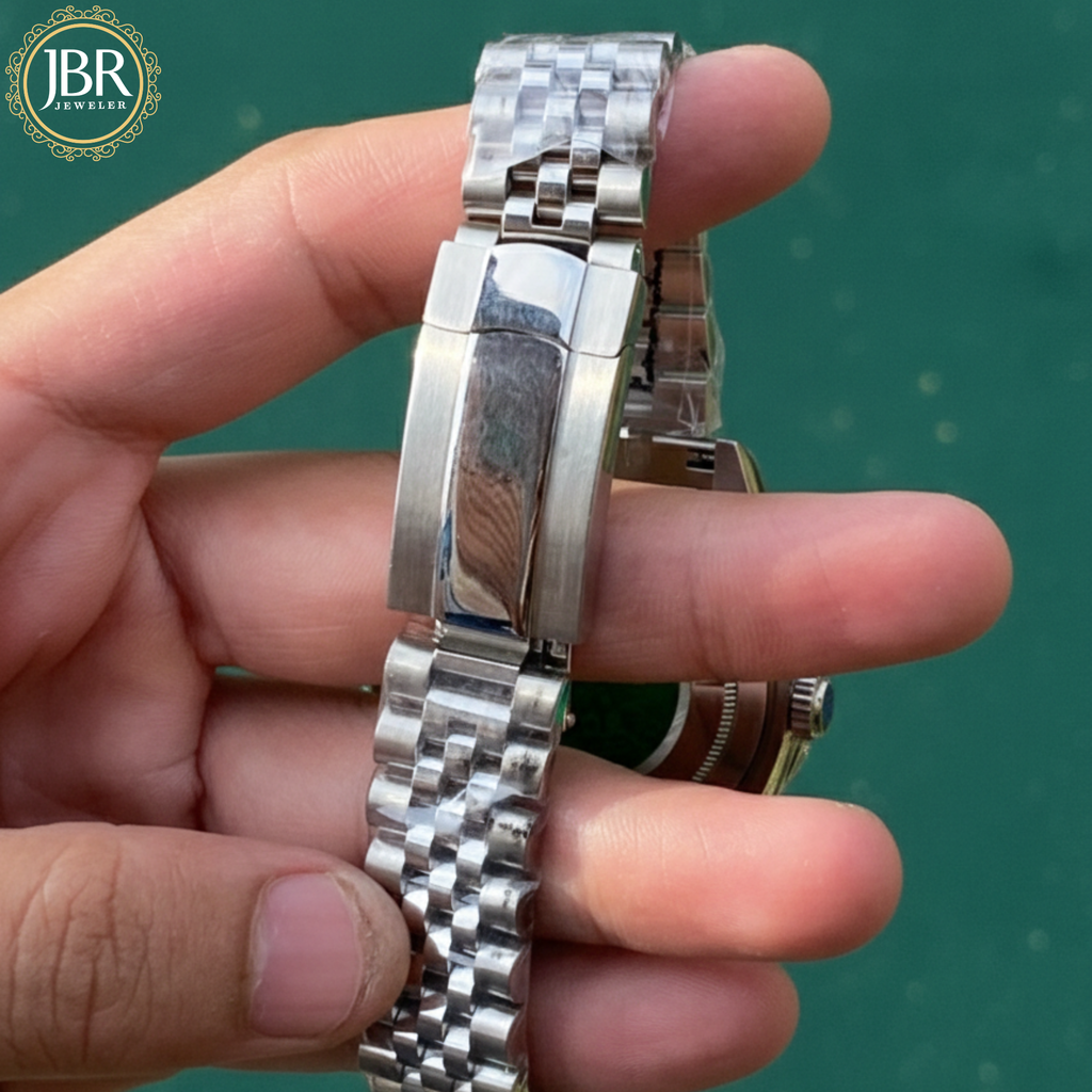 Dark Rhodium Dial DJ 41mm Moissanite Diamond Bezel Watch | Jubilee Bracelet