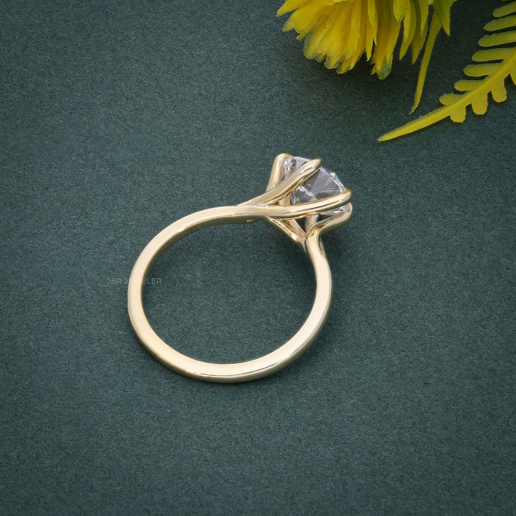 Twist Round Cut Moissanite Diamond Engagement Ring - JBR Jeweler