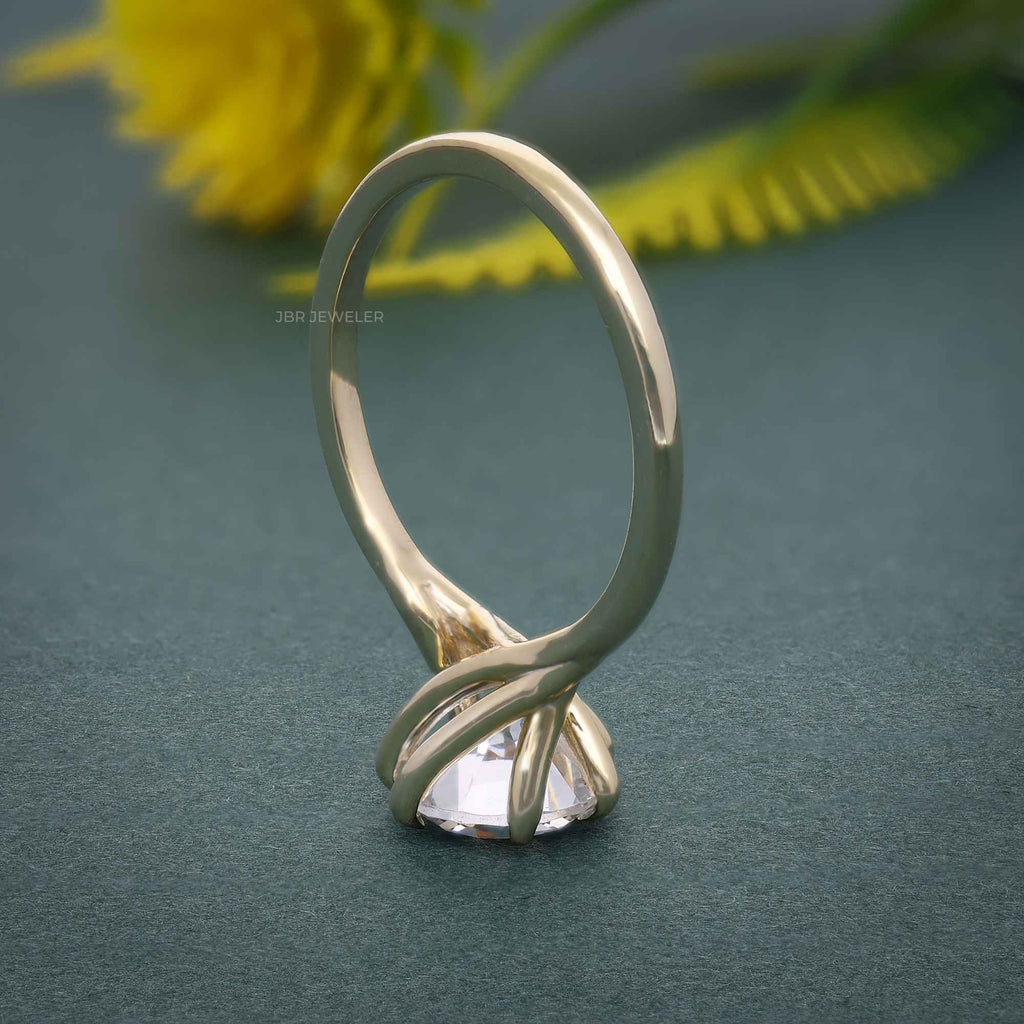 Twist Round Cut Moissanite Diamond Engagement Ring - JBR Jeweler