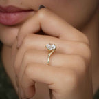 Twist Round Cut Moissanite Diamond Engagement Ring - JBR Jeweler