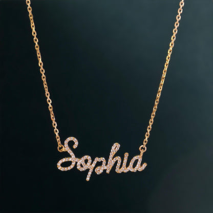 Diamond Name 14k Personalized Diamond Name Necklace, Diamond Letter Necklace