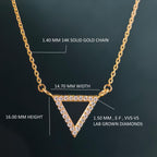 Diamond Triangle 14K Gold Triangle Pendant Geometric Necklace - JBR Jeweler