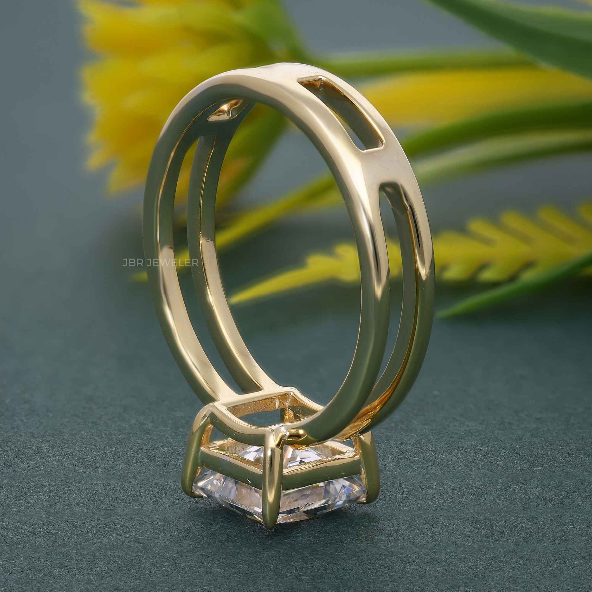 Double Band Princess Lab Grown Diamond Engagement Ring - JBR Jeweler