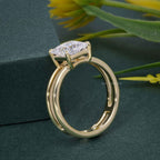 Double Band Princess Moissanite Diamond Solitaire Ring - JBR Jeweler
