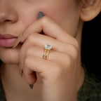 Double Band Princess Lab Grown Diamond Engagement Ring - JBR Jeweler