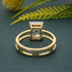 Double Band Radiant Lab Grown Diamond Engagement Ring - JBR Jeweler