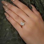 Double Band Radiant Lab Grown Diamond Engagement Ring - JBR Jeweler