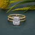 Double Band Radiant Lab Grown Diamond Engagement Ring - JBR Jeweler